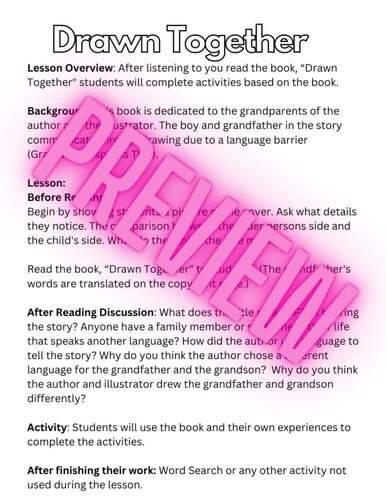 Drawn Together by Minh Le and Dan Santat 22 Book Activities Extension