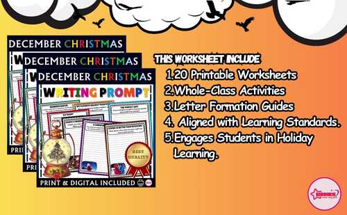 December Christmas Winter Writing Prompt Morning Work Activities 3rd ...