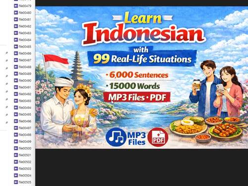 Learn Indonesian with 6,000 Sentences(Printable PDF with Supplementary ...