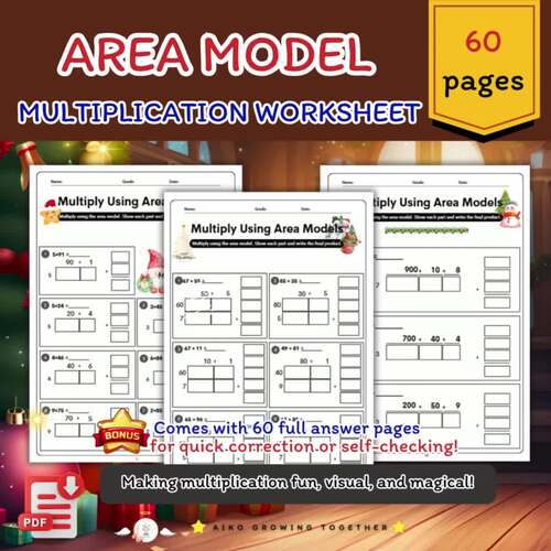 Christmas Area Model Multiplication Bundle | 3rd & 4th Grade Math ...