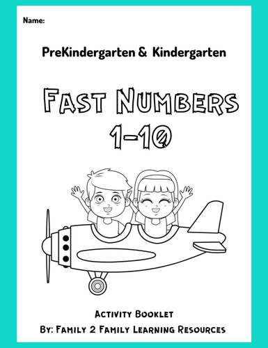 Prek & Kindergarten Fast Number Workbook by Family 2 Family Learning ...