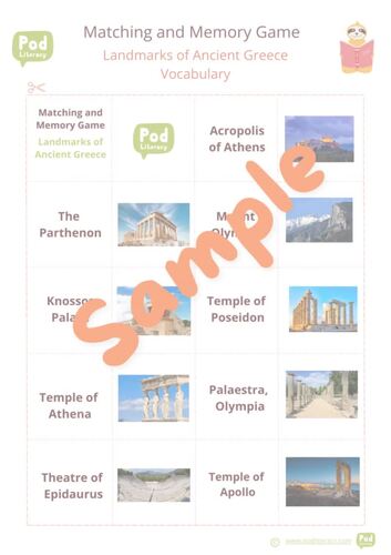 BUNDLE Ancient History Vocabulary Memory and Matching Game: Egypt, Rome ...