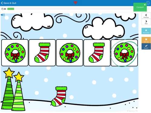 Christmas Patterns Digital Boom Cards™ for December and Distance Learning
