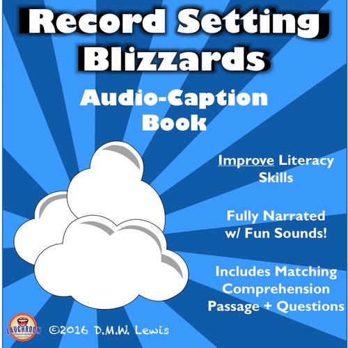 Preview of Record Setting Blizzard Reading Comprehension - Fun Audio Video Passage