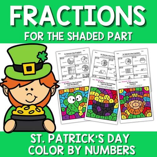 St Patrick's Day Fractions Color by Number Code Math Worksheets Fun Crafts