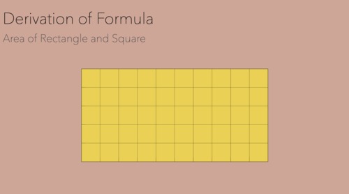 Preview of Montessori Derivation of Formula: Area of Rectangle Presentation
