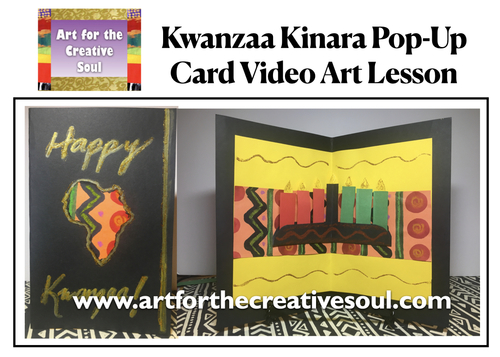 Preview of Kwanzaa Kinara Pop-Up Card Art Lesson