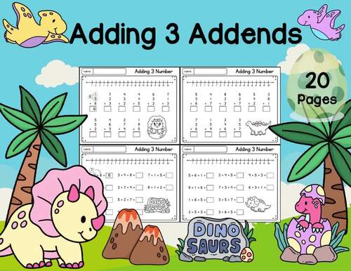 Adding 3 Addends Worksheet - Missing Addends, Adding 3 Numbers - 1st ...