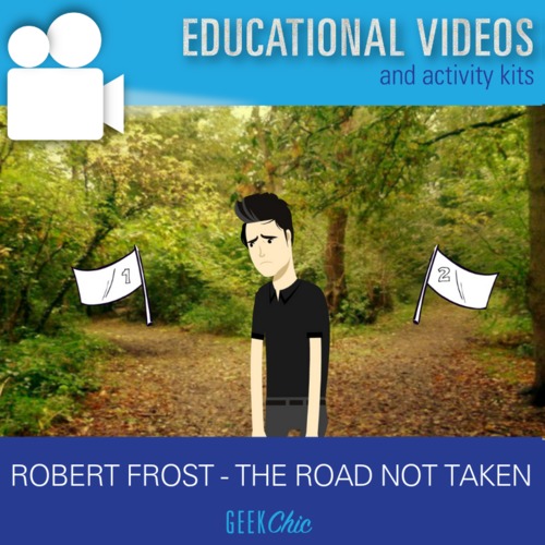 Preview of ELA Poetry Robert Frost "The Road Not Taken" Video & Activities