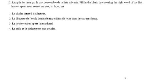 Preview of Le tableau: Video 07: Review of activity 2