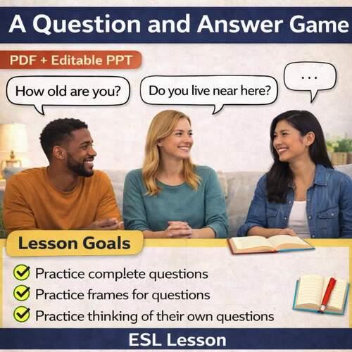 ESL Question & Answer Board Game: Wh- Questions, Do/Does Questions by ...