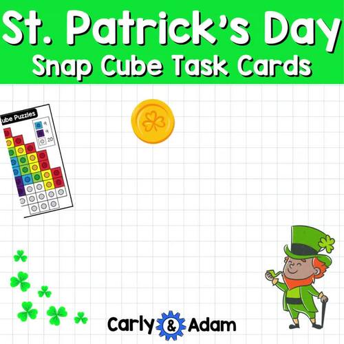 St. Patrick's Day Snap Cube Puzzles STEM Task Cards Preschool and ...