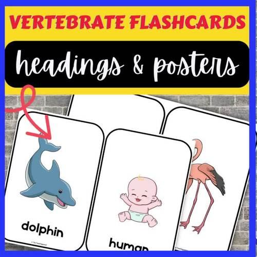 Vertebrates card headings coloring posters Kindergarten to 4th class