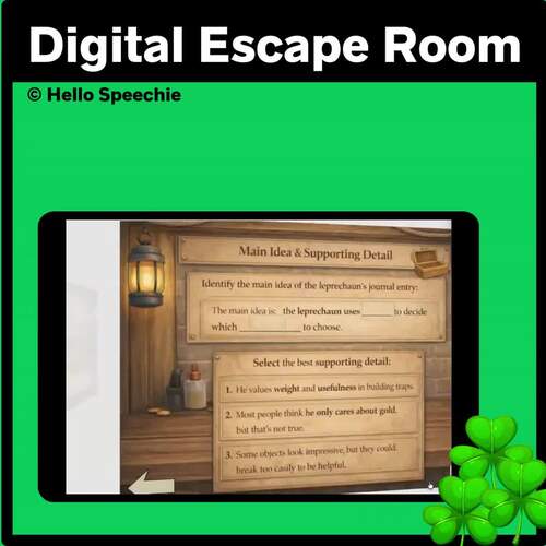 Digital Escape Room 5th and 6th Grade The Great Leprechaun Lockdown