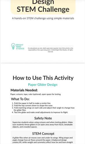 Paper Glider Design STEM Challenge – Engineering Activity for Kids