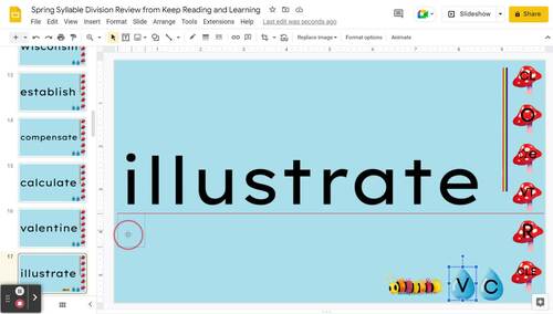 Spring Decoding 3 Syllable Words Syllable Division Review Science of ...