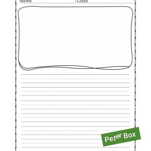 Lined Writing Paper with a Picture Drawing Box by Peter Box | TpT