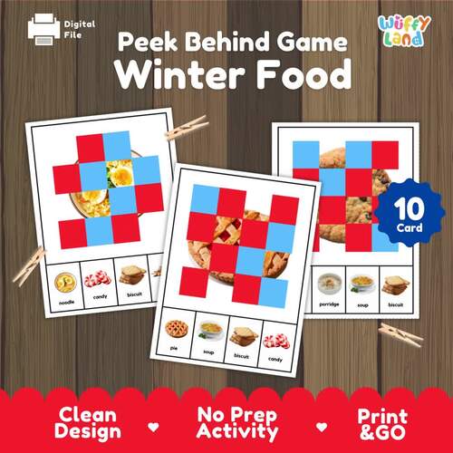 Winter Food Peek Behind Game | Food Guessing Activity Early Learning