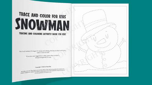 Snowman Trace and Color for Kids (60 Pages Tracing and Coloring Pages)