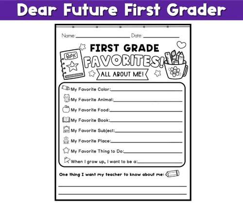 Dear Future First Grader | Dear Future 1st Grader Writing Prompts