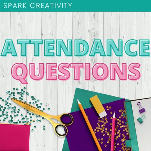 180 Attendance Question Image Slides by Spark Creativity TPT