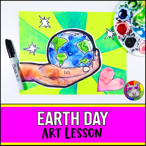 Preview of Earth Day Art Lesson Activity, Our Planet Art Project for Elementary