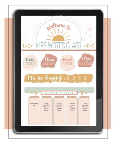 Boho Canvas Set and Daily Agenda Google Slides Editable by Jillian West