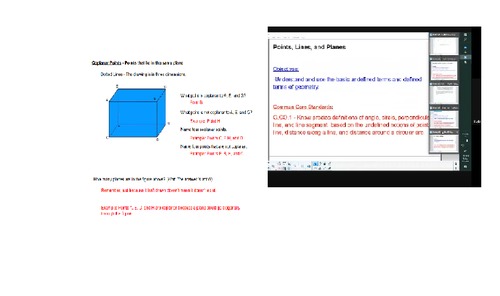 Preview of Points, lines and planes VIDEO lesson with all materials