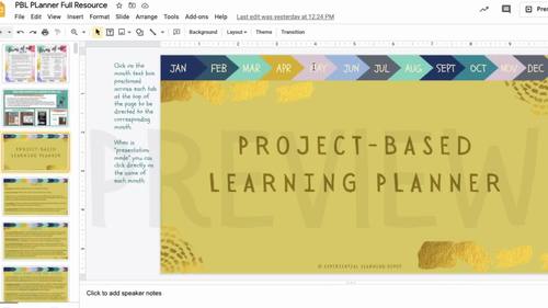 Digital Project-Based Learning Teacher Planner and Calendar (Google Slides)