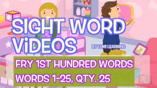 Preview of Fry 2nd 100, Sight Word Videos #1-25: Teach Spelling, Meaning, Usage, & More