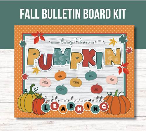 Fall Bulletin Board Kit, Classroom Decor, Door Decor, Fall Autumn Pumpkins