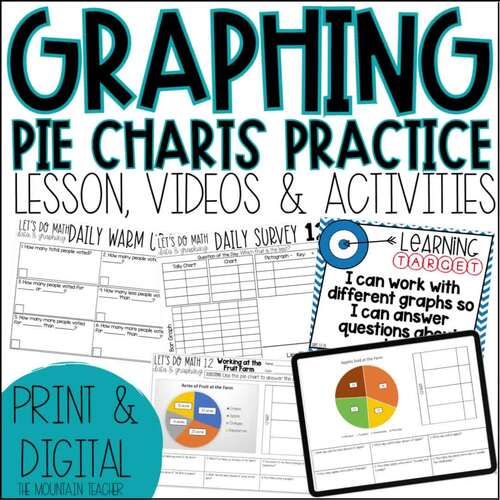 Pie Charts Worksheets, Pie Graph Template for Data and Graphing Activities