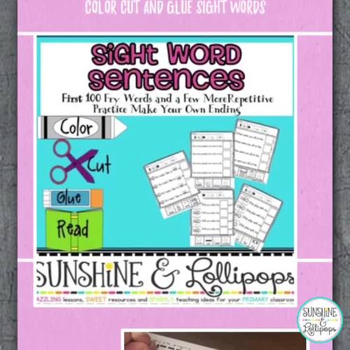 Sight Word Activities for Kindergarten by Sunshine and Lollipops