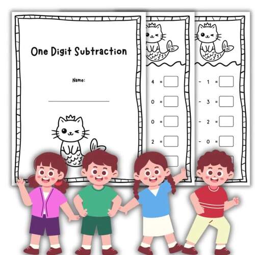 One Digit Subtraction Worksheets | Kindergarten Math Practice | 20 Pages