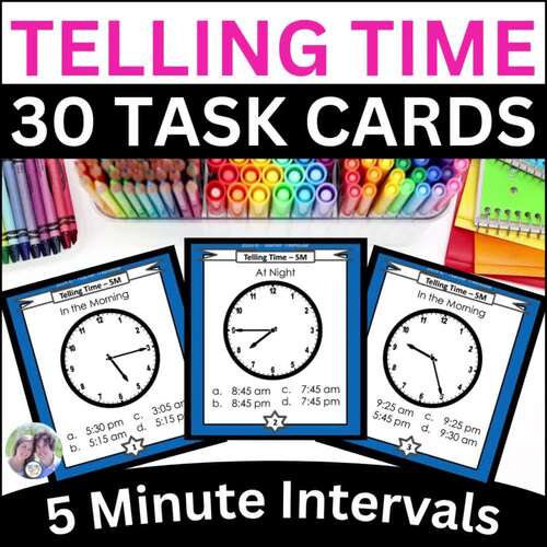 Clock First Grade Analog Worksheet Telling Time Scoot Packet Kindergarten Review