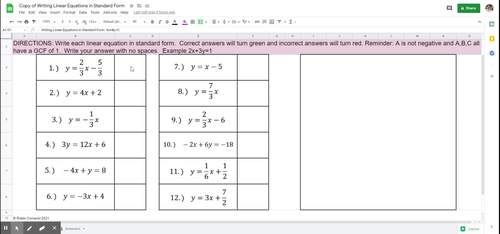 Writing Linear Equations in Standard Form Digital Activity | TpT