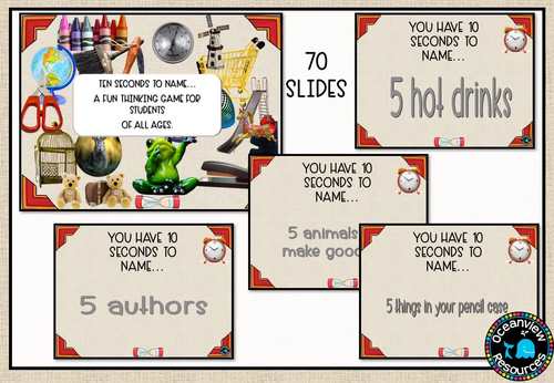 Memory Game l think fast - talk fast l ten seconds to name | TPT