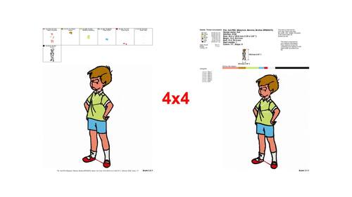 Christopher Robin Classic Cartoon Boy Standing Embroidery Designs ...