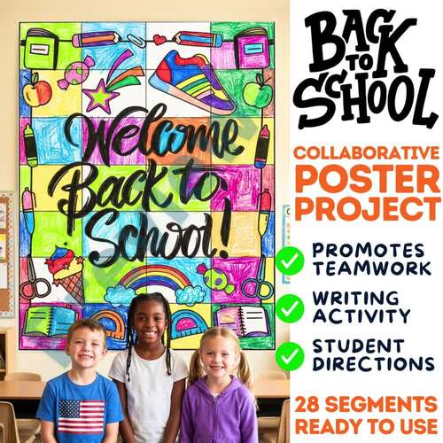 Back to School Collaborative Poster | Growth Mindset SEL Coloring ...