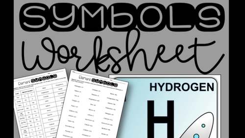 Element Symbols Worksheet by Science from the South | TpT
