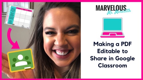 Making A Pdf Editable To Share In Google Classroom Video Tpt