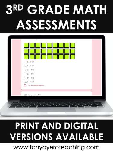 Distance Learning 3rd Grade Math Digital Assessments Google Classroom
