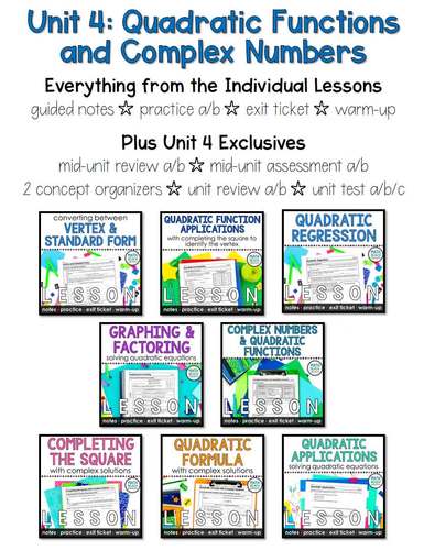 Unit 4 Test Solving Quadratic Equations And Complex Numbers - Tessshebaylo