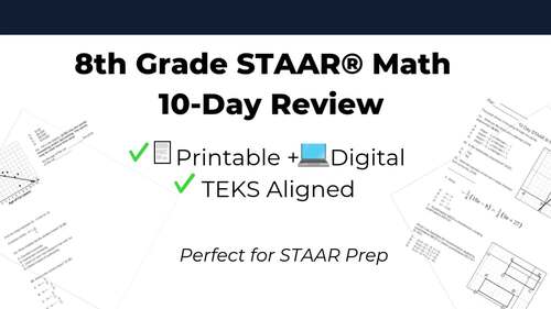 8th Grade STAAR® Math Review | 10-Day Test Prep | Last-Minute Review