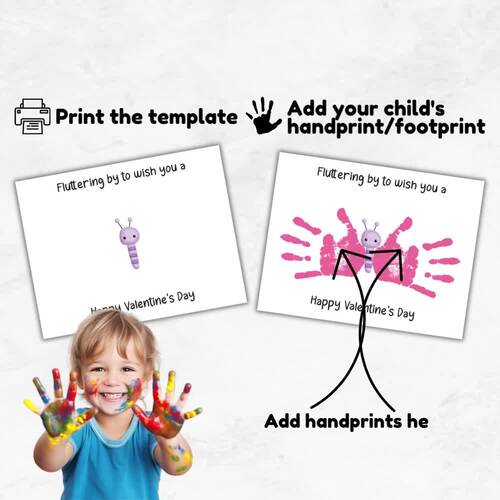 Valentines Handprint Craft | Butterfly Craft | Valentines Day Activities