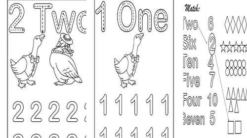 Numbers 1-10 Tracing And Coloring For Prekindergartens And Preschoolers ...