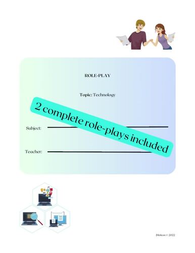 Technology: COMPLETE ROLE-PLAYS by Josephine's EFL Classroom | TPT