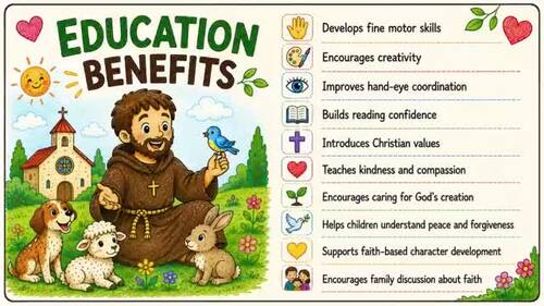Saint Francis of Assisi | Coloring & Saint Story | Kids Bible Activities