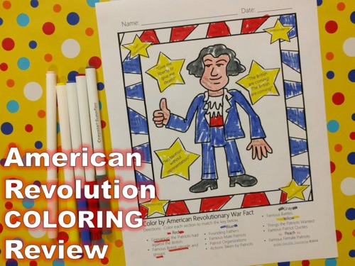 Preview of NO PREP American Revolution Review Activity {Color by fact}