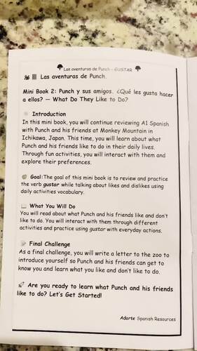 Students Love It! Gustar with Punch & Friends Spanish A1 Mini book #2